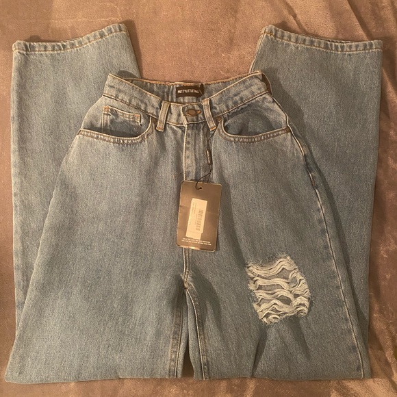 prettylittlething wide leg jeans - Picture 3 of 6